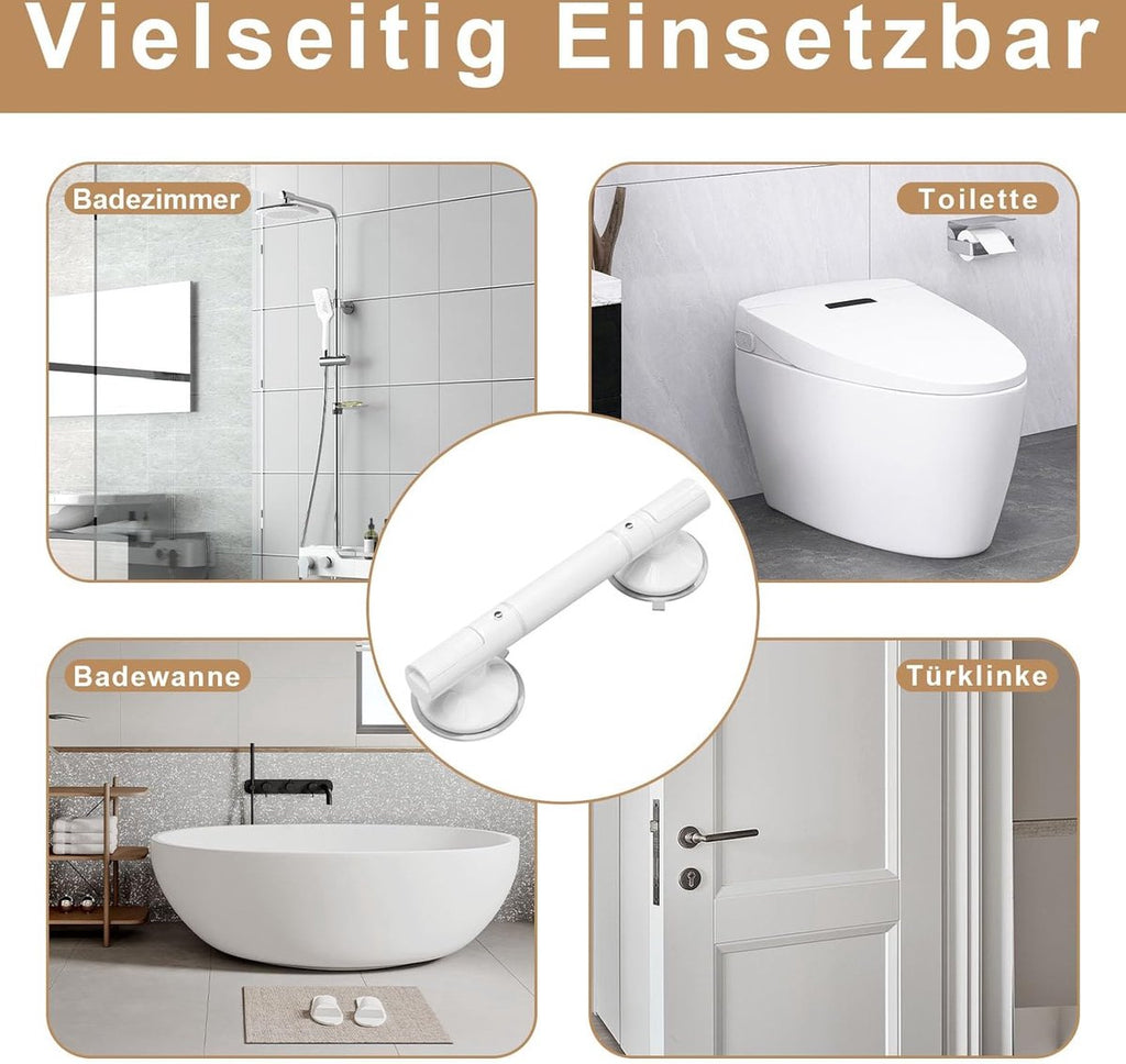 Bathroom Grab Bar 35 cm - Bath Grab Bar - Shower Grab Bar - Fluorescent - Bathroom and Shower Grab Bar with Suction Cup - Moisture-Resistant - Safety Grab Bar - Handle for the Elderly and Children - Handle / Wall Grab Bar for Bathroom / Shower / Toilet -