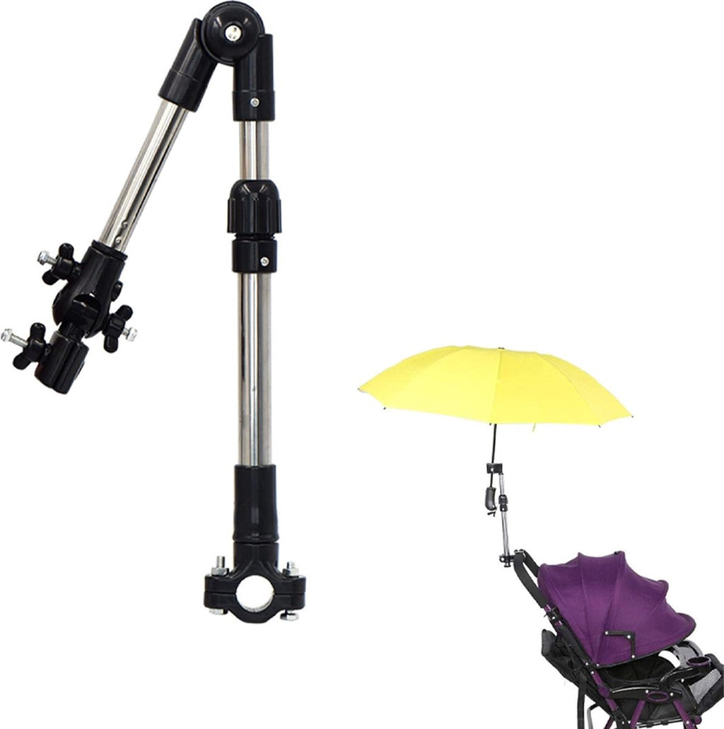 Umbrella Holder - Universal Umbrella Holder - Extendable & Foldable - Parasol Connector for Wheelchair, Mobility Scooter, Scooter, Stroller - 30-45 Cm - Black