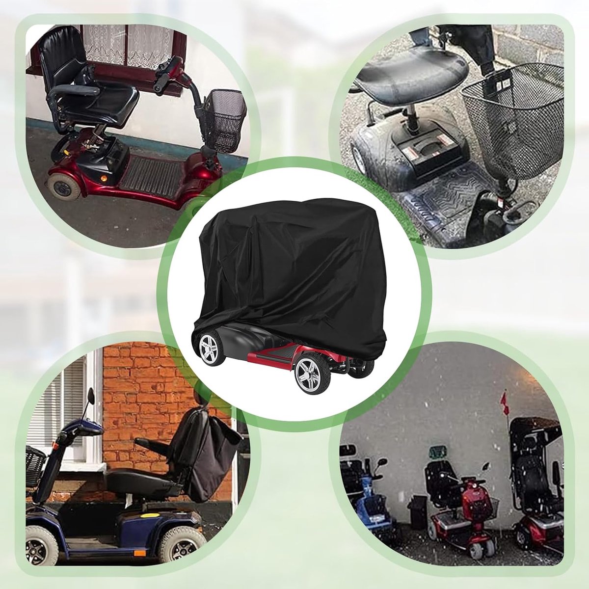 Mobility Scooter Protective Cover - Mobility Scooter Cover - Cover for mobility scooter - Mobility Scooter Cover - waterproof wheelchair cover for storage - Waterproof Cover - Rain Cover - Protective Cover - Waterproof - 55 "x 26" x 36 " - Black