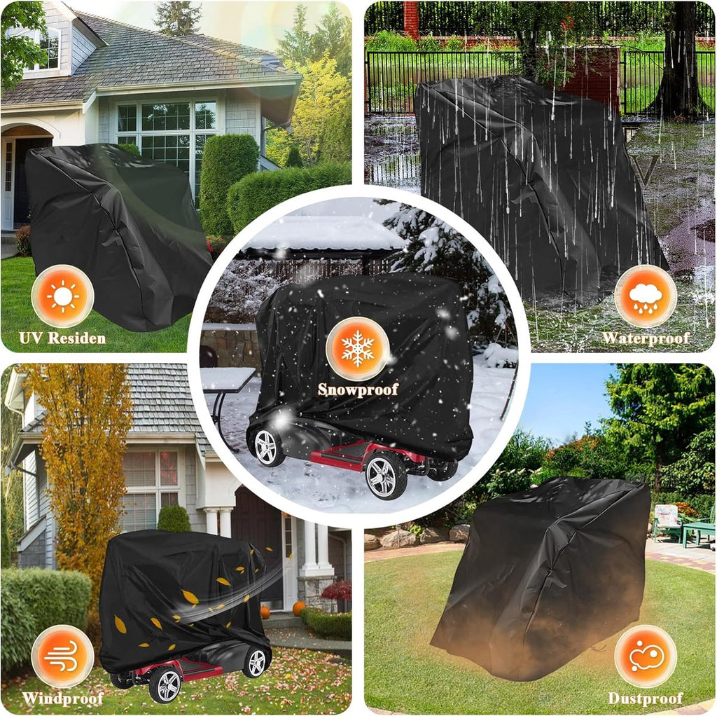 Mobility Scooter Protective Cover - Mobility Scooter Cover - Cover for mobility scooter - Mobility Scooter Cover - waterproof wheelchair cover for storage - Waterproof Cover - Rain Cover - Protective Cover - Waterproof - 55 "x 26" x 36 " - Black