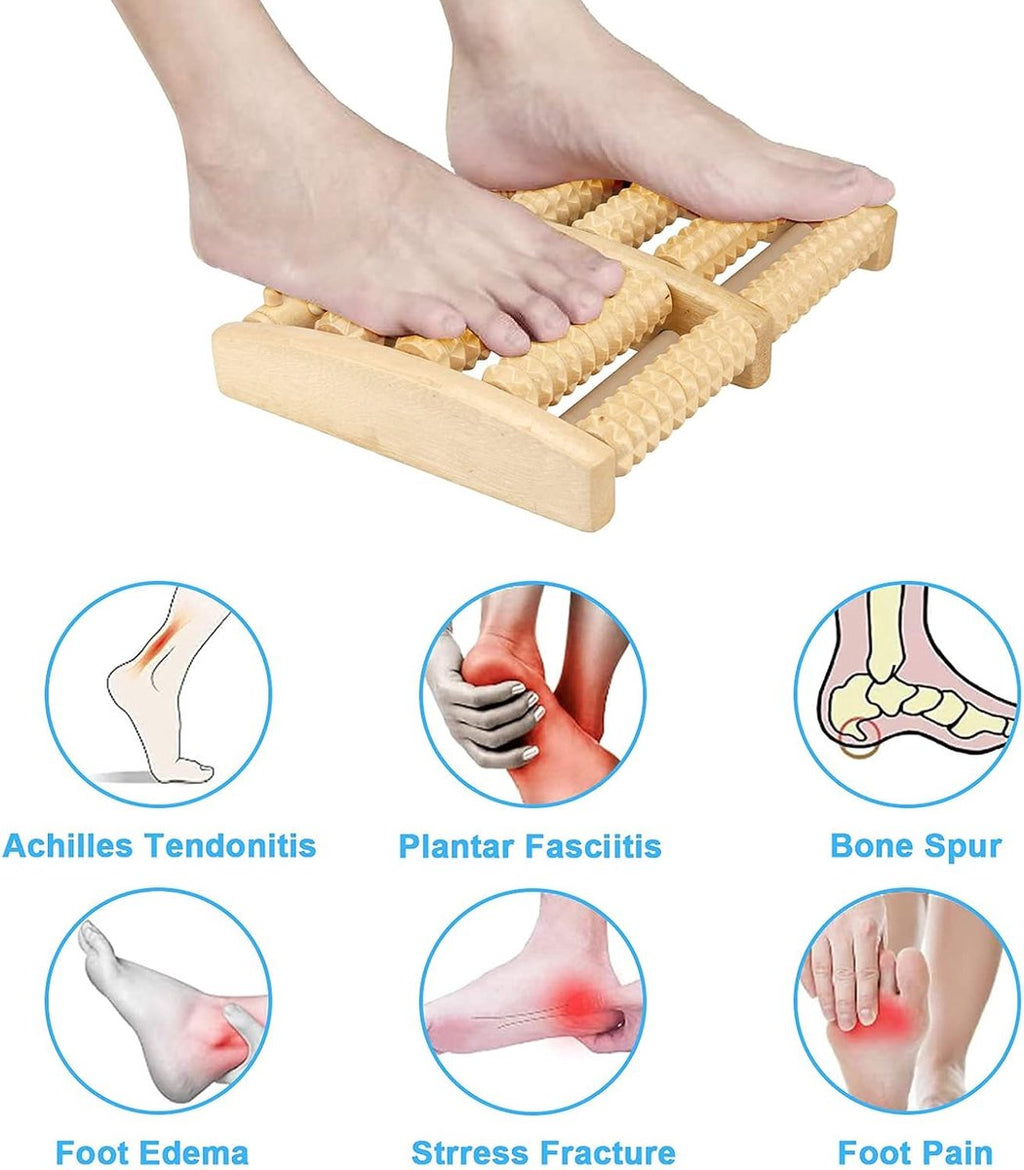 Foot Massager - Wooden Foot Massager - Foot Massager - Foot Massager Roller - Pain and Plantar Fasciitis, Massage Tools for Women and Men