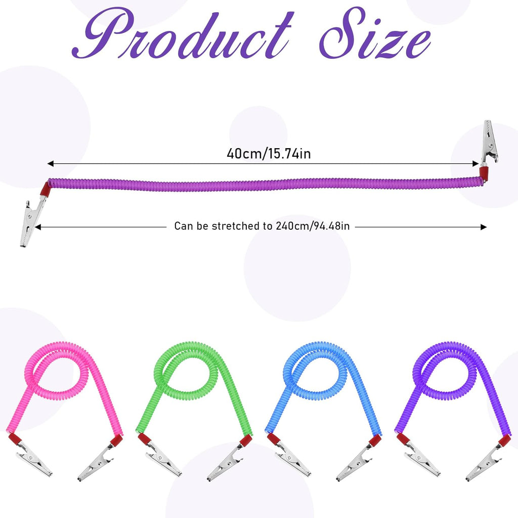 4Pcs Bib Holder Clip Dental Napkin Clip, Neck Chains with Metal Clips for Dental Clinic, Colorful Dentist Bib Holder Clip Napkin Dental Bib Clips for Bibs Face Cover Kids Adult and Elderly