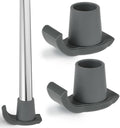2 Pack Walker Glides Heavy Duty Walker Skis Glides for Folding Walkers, Universal Rubber Walker Sliders or Gliders for 1 Inch Tubes, Walker Accessories, Gray