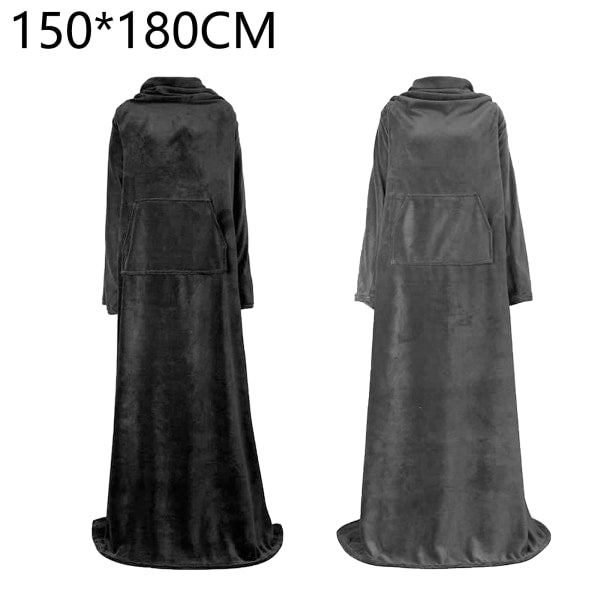 Portable Blanket with Sleeves Winter Soft Sherpa Weighted Blanket Sofa Blanket Adult Warm Long Lazy TV Blanket Plush Coat