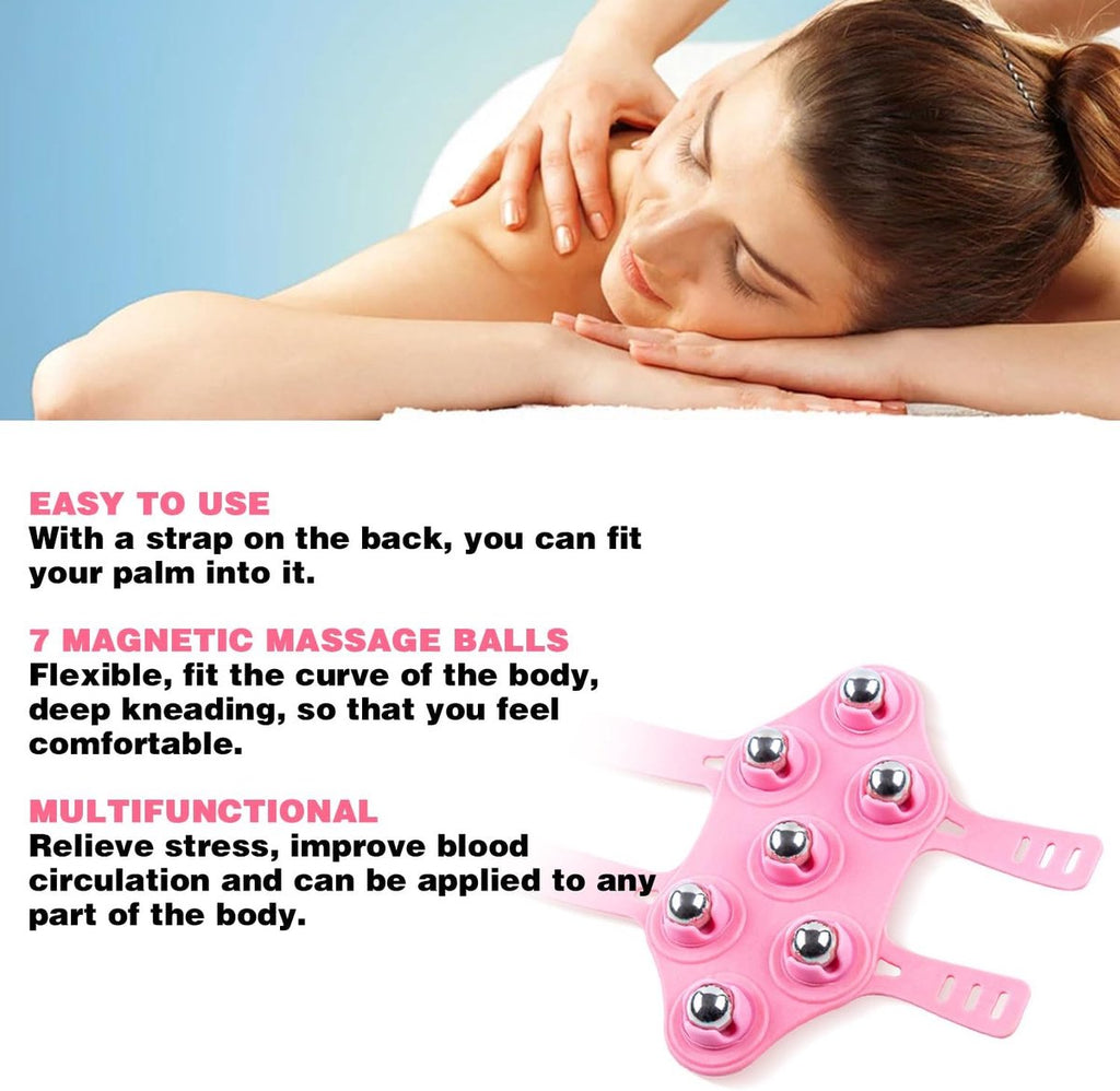 Ball Massage Gloves - Massage Gloves - Portable Body Massage Roller - Palm-Shaped Massage Gloves - Metal Ball Massager