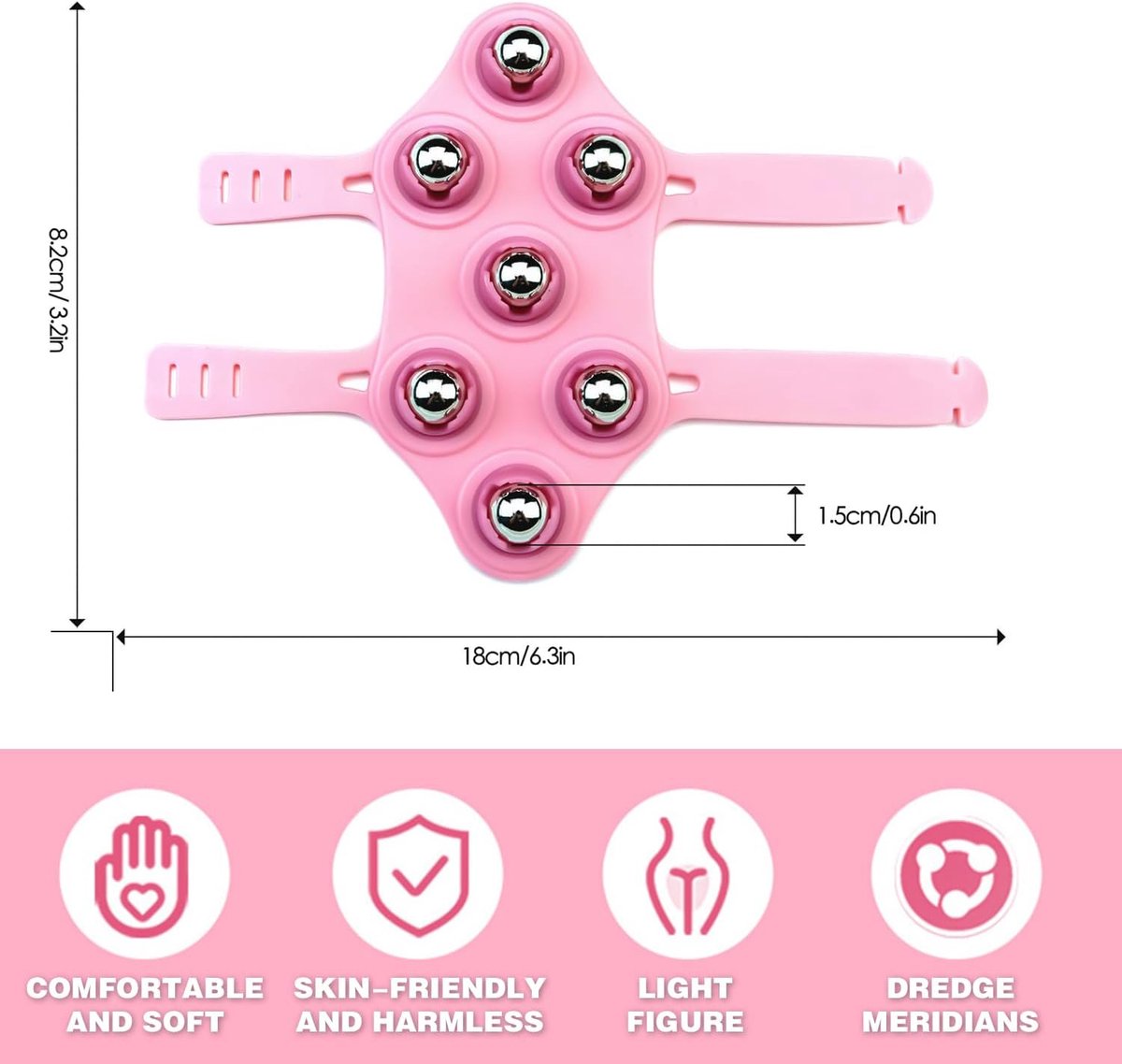 Ball Massage Gloves - Massage Gloves - Portable Body Massage Roller - Palm-Shaped Massage Gloves - Metal Ball Massager