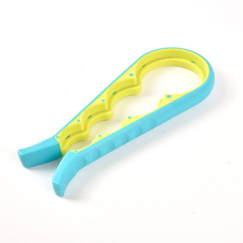 Multi-Function Jar and Bottle Opener, Non-Slip Kitchen Grip Tool for Twist Lids, Caps and Tabs, Blue