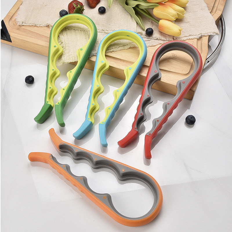 Multi-Function Jar and Bottle Opener, Non-Slip Kitchen Grip Tool for Twist Lids, Caps and Tabs, Blue