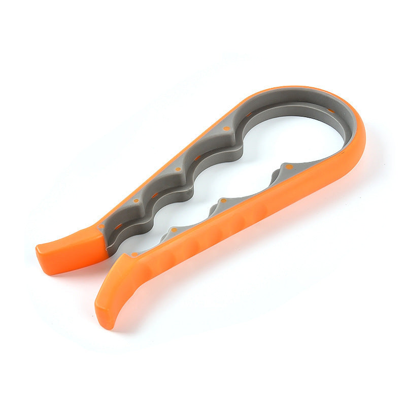 Multi-Function Jar and Bottle Opener, Non-Slip Kitchen Grip Tool for Twist Lids, Caps and Tabs, Orange