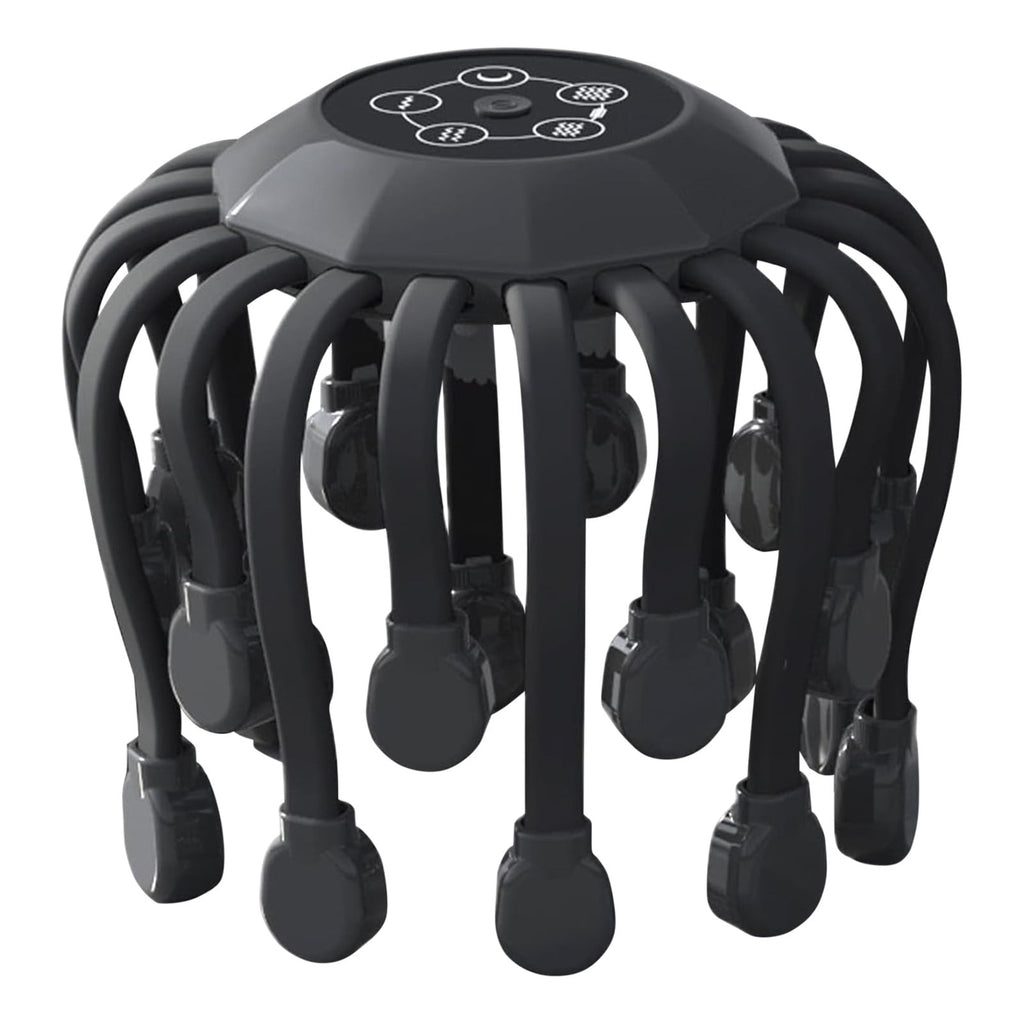 Head Massagers Scalp Massagers Motorized Scalp Massagers with 20 Individual Massage Nodes 5 Modes and 360 Degrees Of Adjustable Massage.,Home Essentials,Home Appliances Black