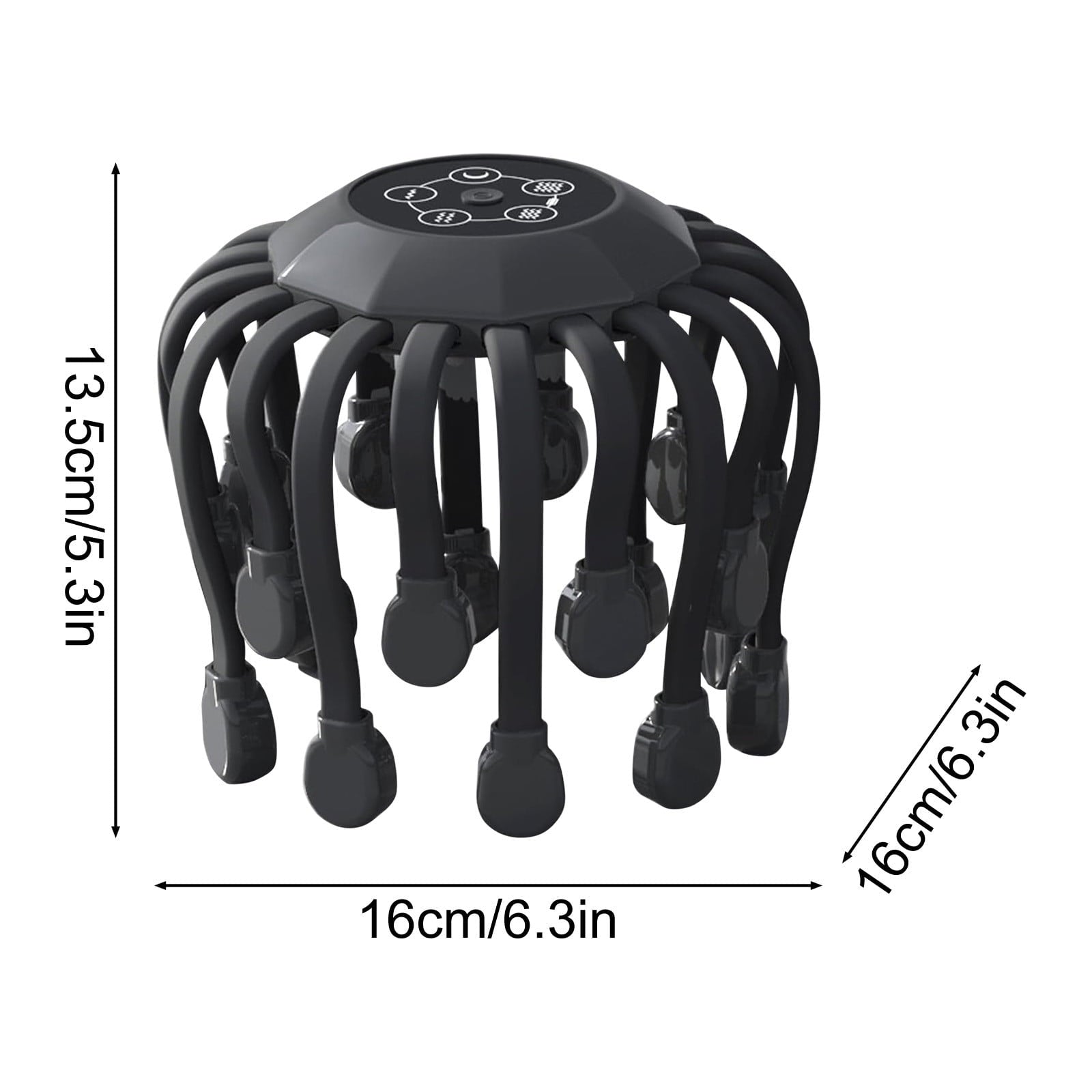 Head Massagers Scalp Massagers Motorized Scalp Massagers with 20 Individual Massage Nodes 5 Modes and 360 Degrees Of Adjustable Massage.,Home Essentials,Home Appliances Black