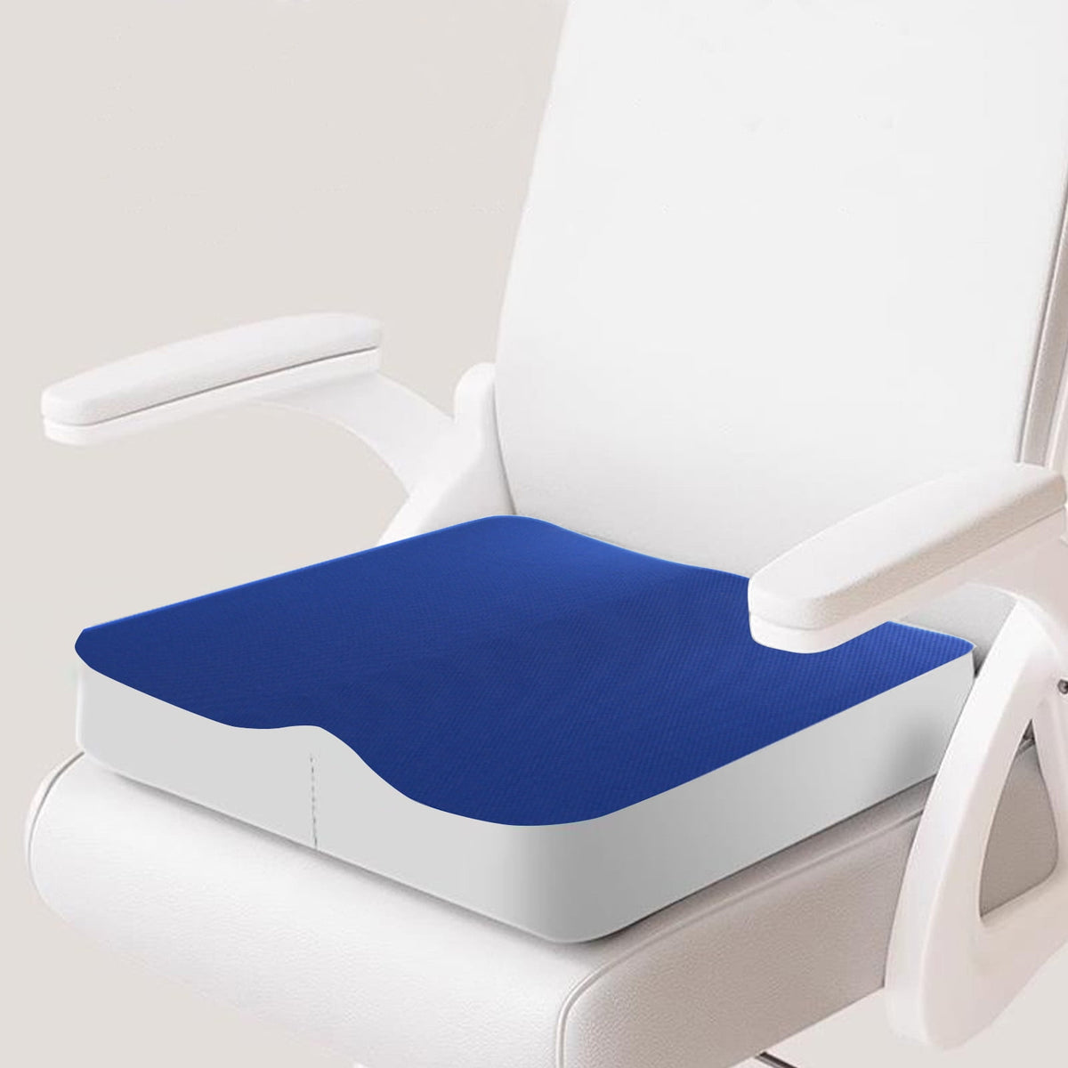 Comfort Seat Cushion , Non-Slip Orthopedic Memory Foam , Back and Tailbone Relief , for Car, Travel, Office, Wheelchair, Blue, 39.9 x 39.9 x 5.3 cm