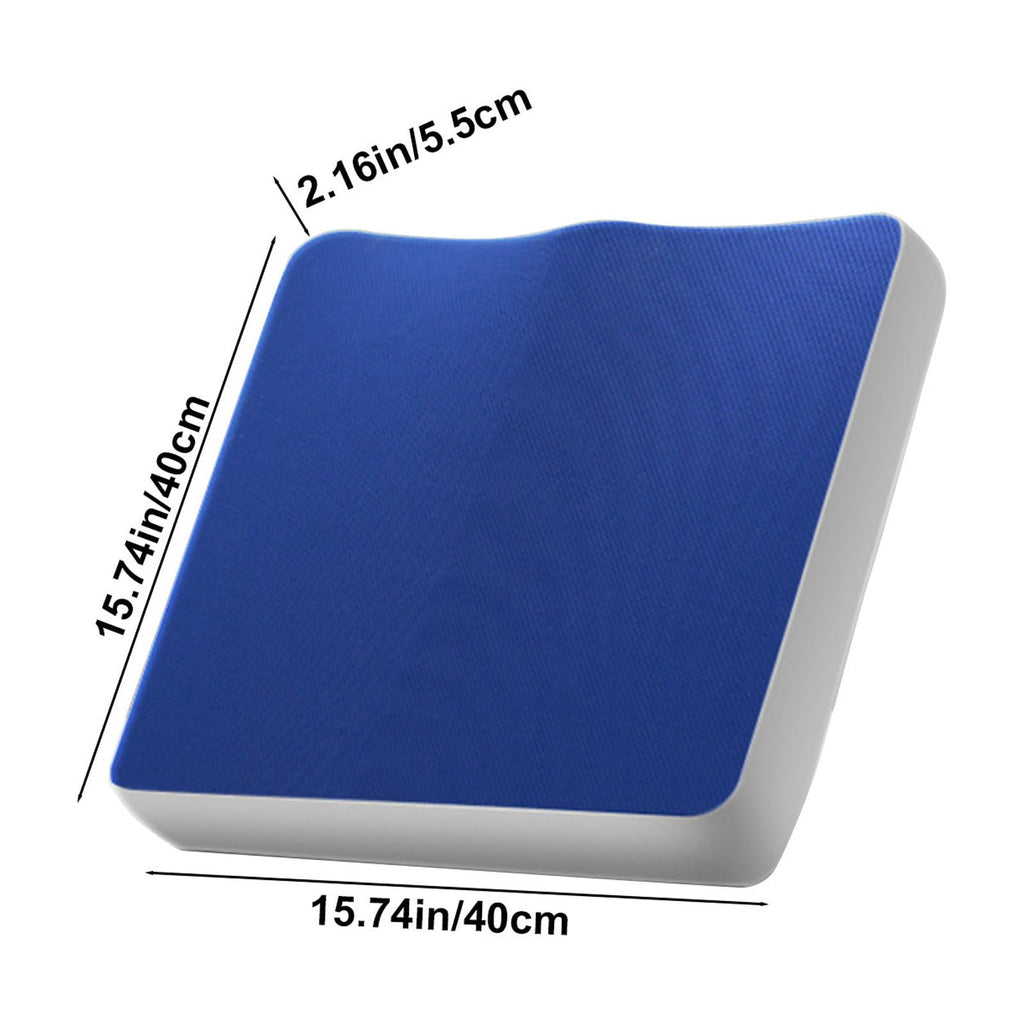 Comfort Seat Cushion , Non-Slip Orthopedic Memory Foam , Back and Tailbone Relief , for Car, Travel, Office, Wheelchair, Blue, 39.9 x 39.9 x 5.3 cm