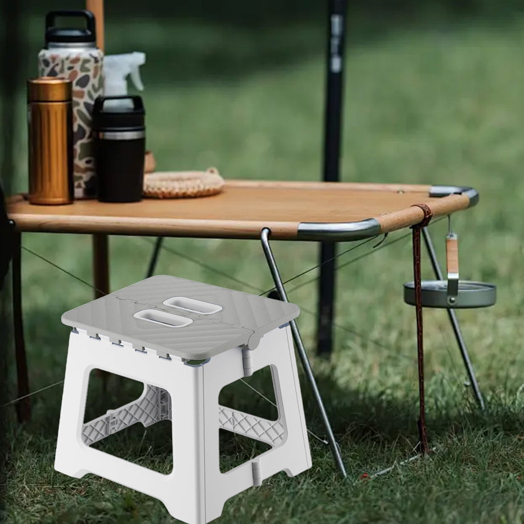 1 Piece Non-Slip Folding Step Stools - Shower Stool for Shaving Legs, Stool Foldable, Foot Stool,Grey, 9x17.8 cm