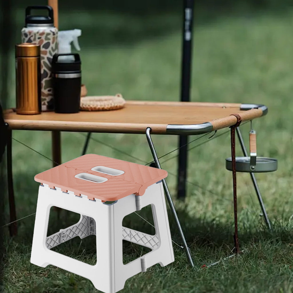 1 Piece Non-Slip Folding Step Stools - Shower Stool for Shaving Legs, Stool Foldable, Foot Stool,Pink, 9x17.8 cm