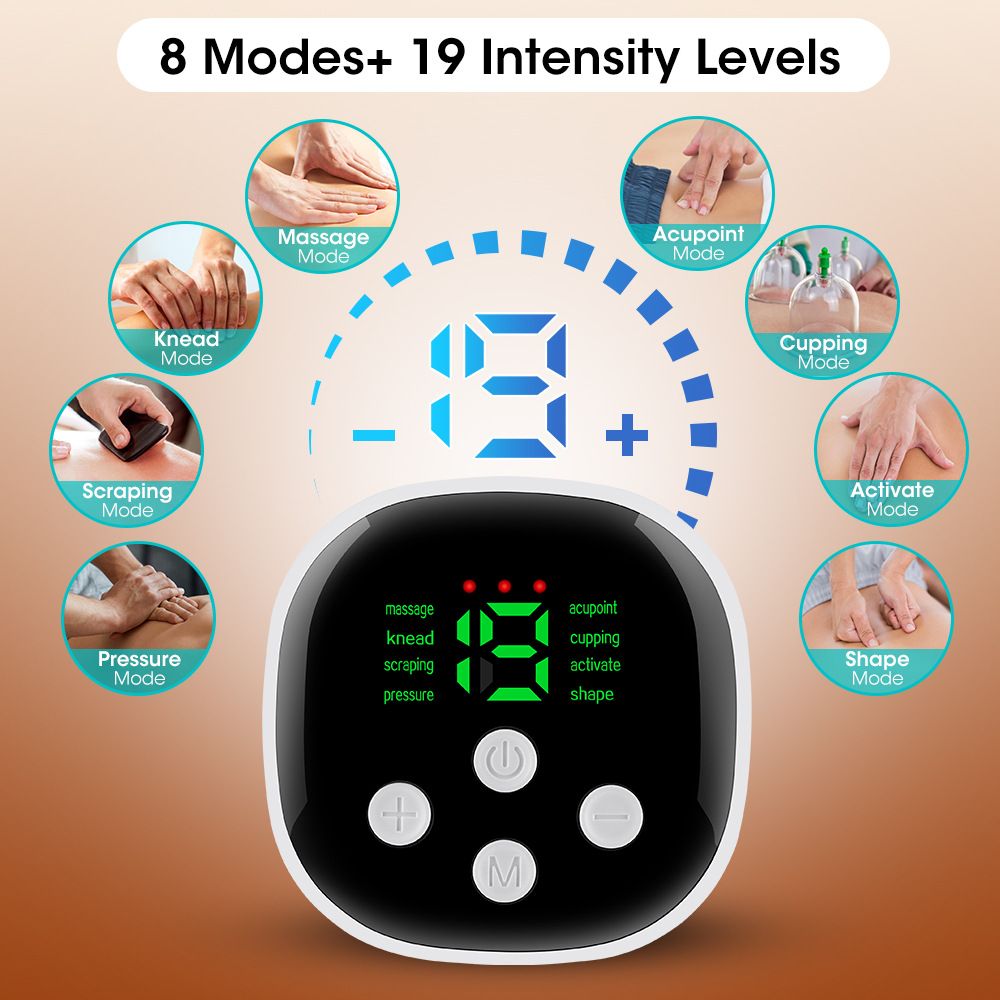 Heating Pad for Back Pain Relief: Portable Cordless Heat Pad with Massager for Period Cramps, 1200mAh Large Battery, Christmas Gift for Women Men