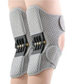 A pair Spring-Powered Knee Support Brace - Boost Joint Assistance for Stairs, Squats & Daily Mobility - Ergonomic Patella Support with Adjustable Straps for Elderly & Active Adults (Gray)