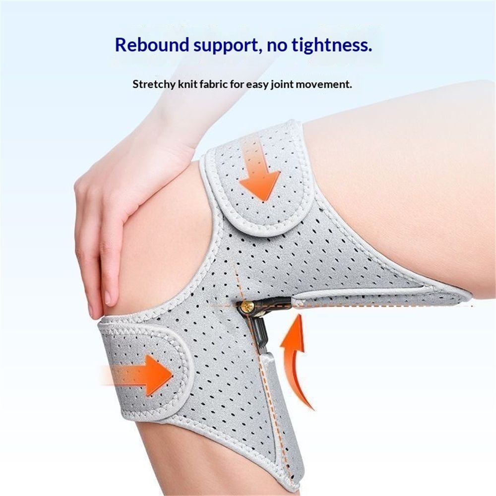 A pair Spring-Powered Knee Support Brace - Boost Joint Assistance for Stairs, Squats & Daily Mobility - Ergonomic Patella Support with Adjustable Straps for Elderly & Active Adults (Gray)