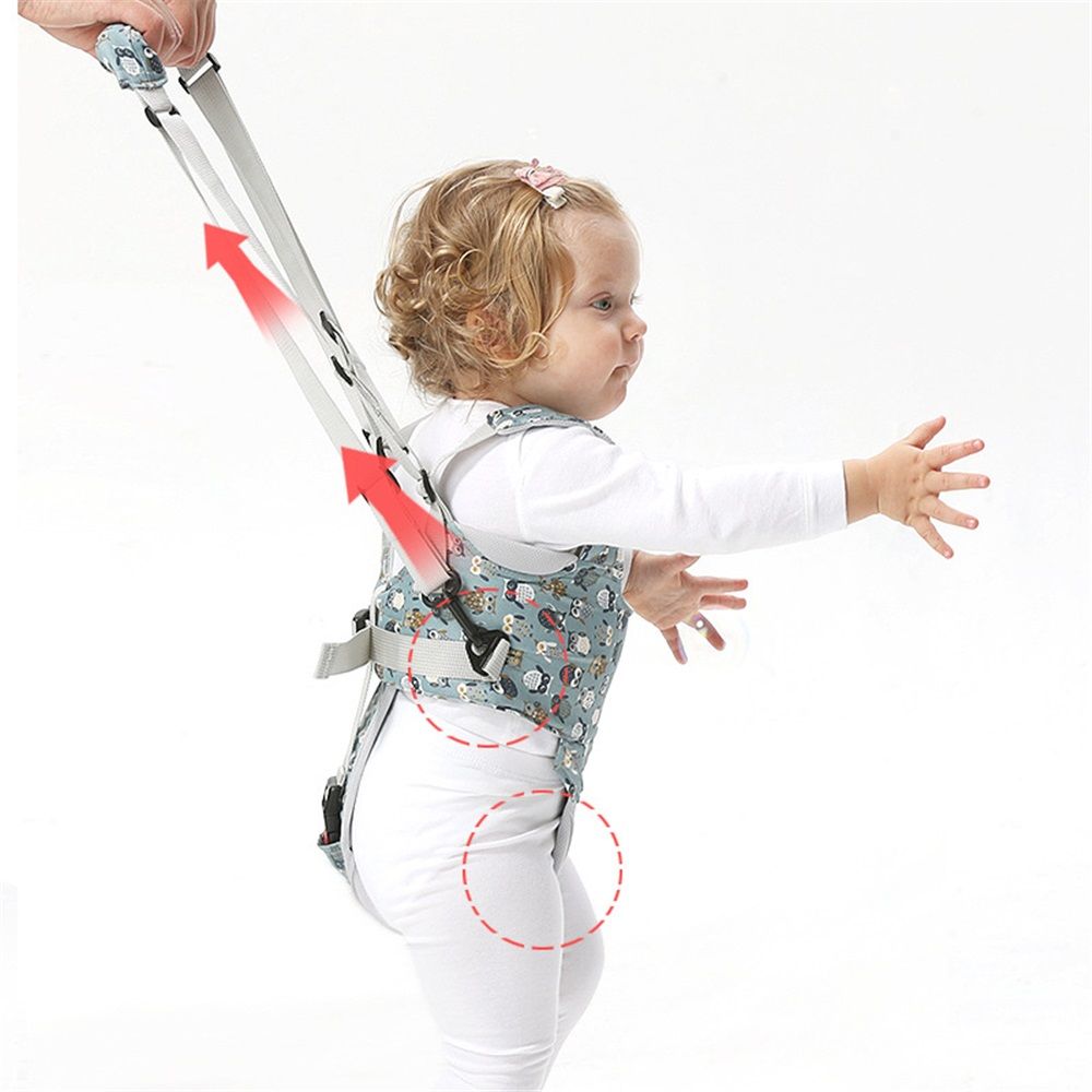 Baby Walker, Handheld Kids Toddler Walking Harness Helper Assistant Protective Belt Child Activity Walker Adjustable Standing Up Walking Learning Helper for Toddler 8-24 Month (Blue & Grey)