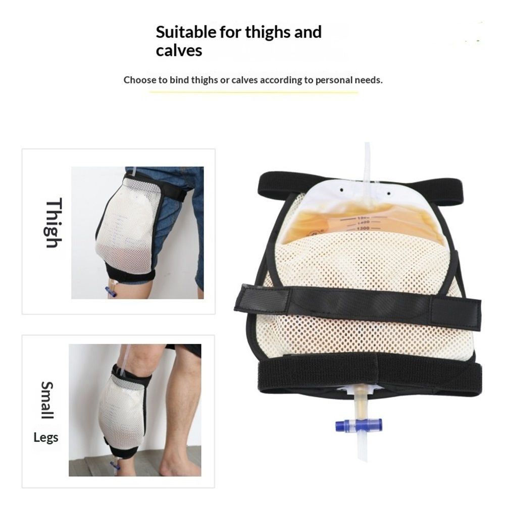 Leg Bag Mesh Holder with Pocket for Urine Collection Bags Nephrostomy Foley Urinary Catheter Stabilization Device Suprapubic Drainage Cath Supplies Wheelchairs Men Women （Only fixed package）