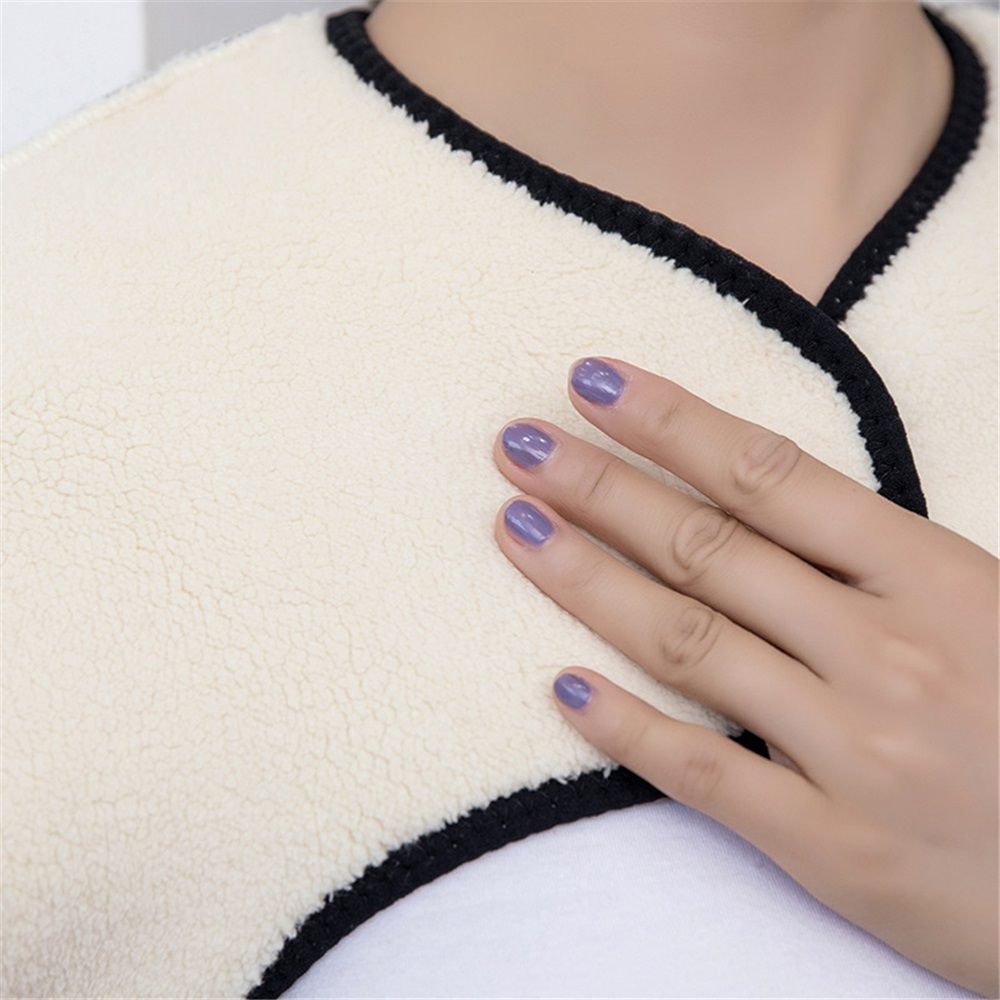 Winter Thermal faux lamb fur Lining Shoulder Warmer Elderly Men Women Wearable Shoulder Wrap Shawl Coldproof Shoulder Cover（L）