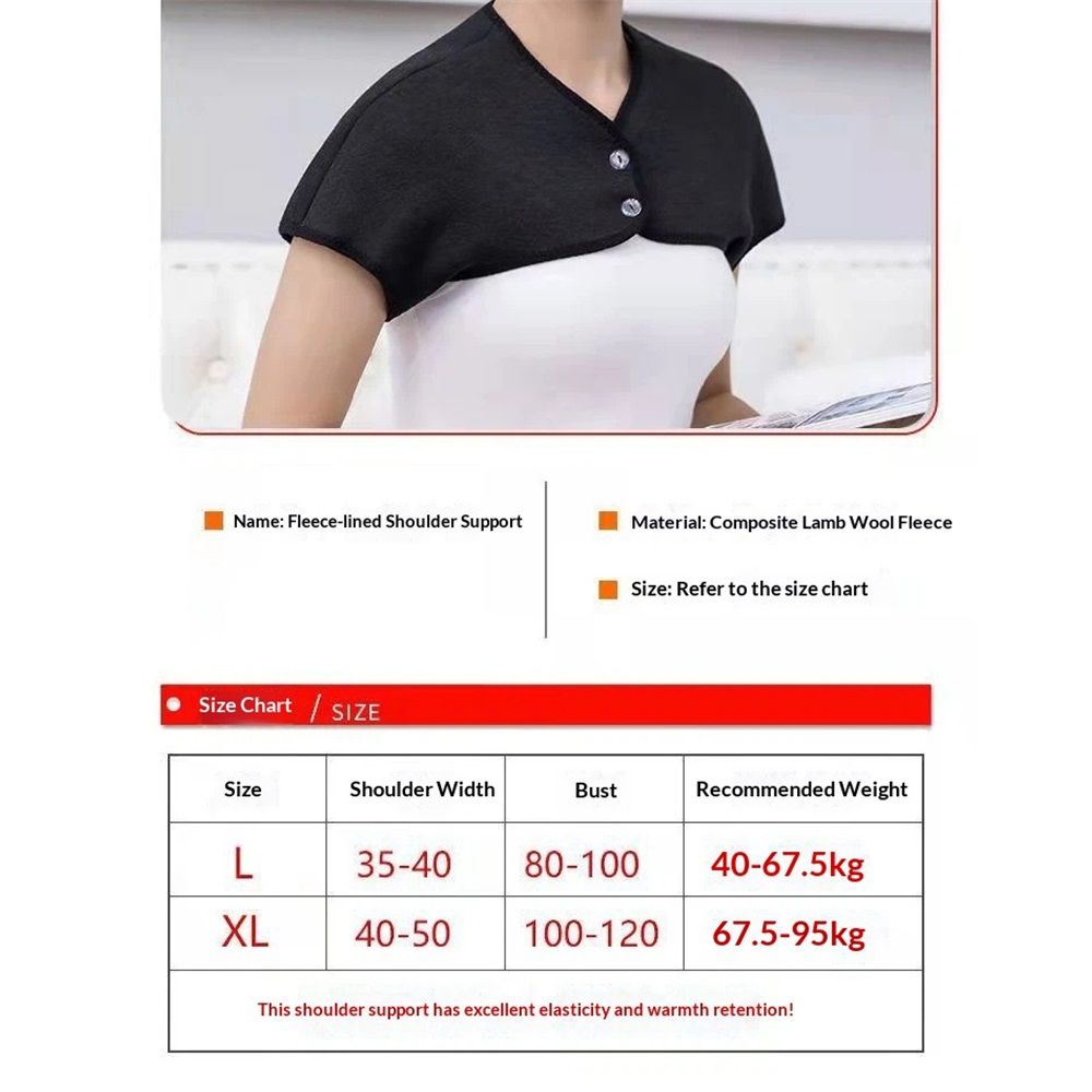 Winter Thermal faux lamb fur Lining Shoulder Warmer Elderly Men Women Wearable Shoulder Wrap Shawl Coldproof Shoulder Cover（L）