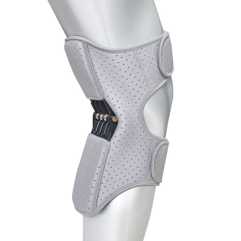 Spring-Powered Knee Support Brace - Boost Joint Assistance for Stairs, Squats & Daily Mobility - Ergonomic Patella Support for Elderly & Active Adults (Gray)