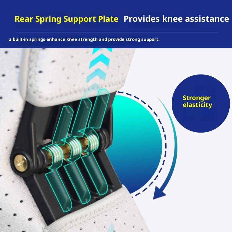 Spring-Powered Knee Support Brace - Boost Joint Assistance for Stairs, Squats & Daily Mobility - Ergonomic Patella Support for Elderly & Active Adults (Gray)