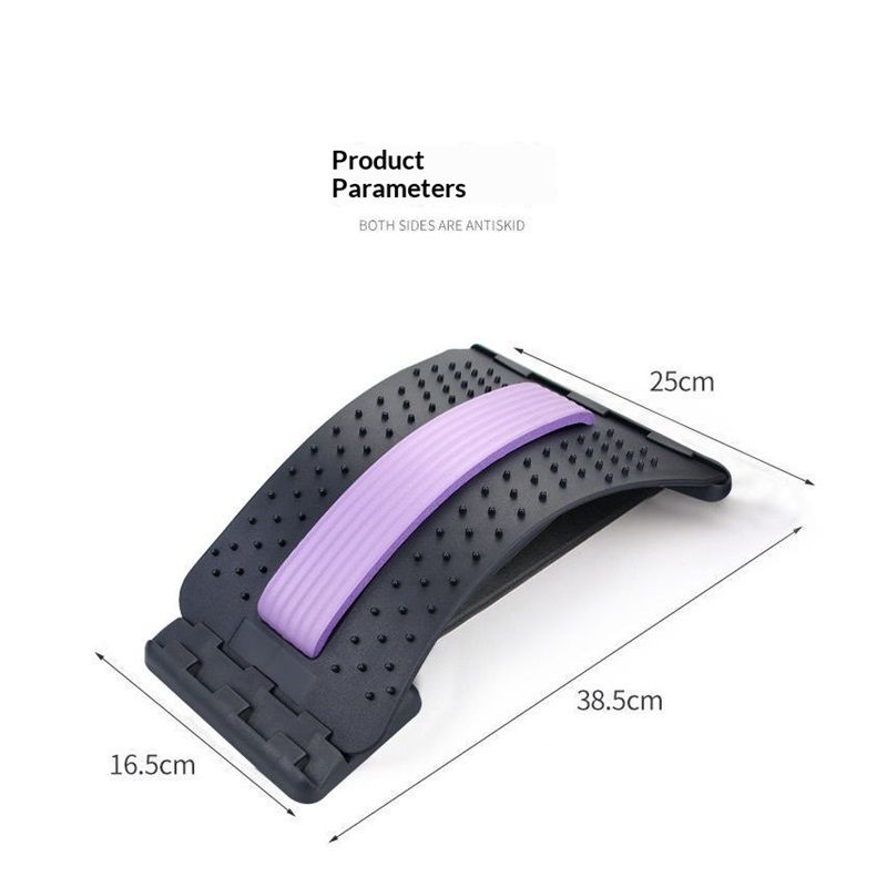 Back Stretcher for Lower Back Pain Relief, 4 Level Adjustable Lumbar Cracker Board Massager, Stretching Device for Scoliosis, Sciatica (Blue)