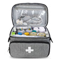 First Aid Bag Empty, Small Medicine Bag Portable Medical Supplies Organizer for Travel, Home, Office, Car, Outdoor, Camping, Hiking (Gray，Bag ONLY)