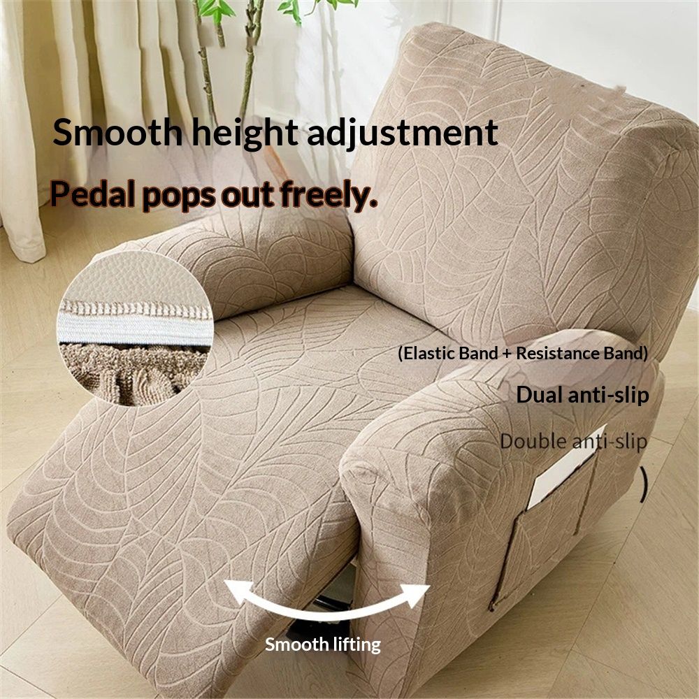 Waterproof Recliner Chair Covers 4 Pieces Recliner Cover That Stay in Place, Washable Lazy Boy Recliner Slipcovers with Pockets Reclining Protector for Pet, Kids