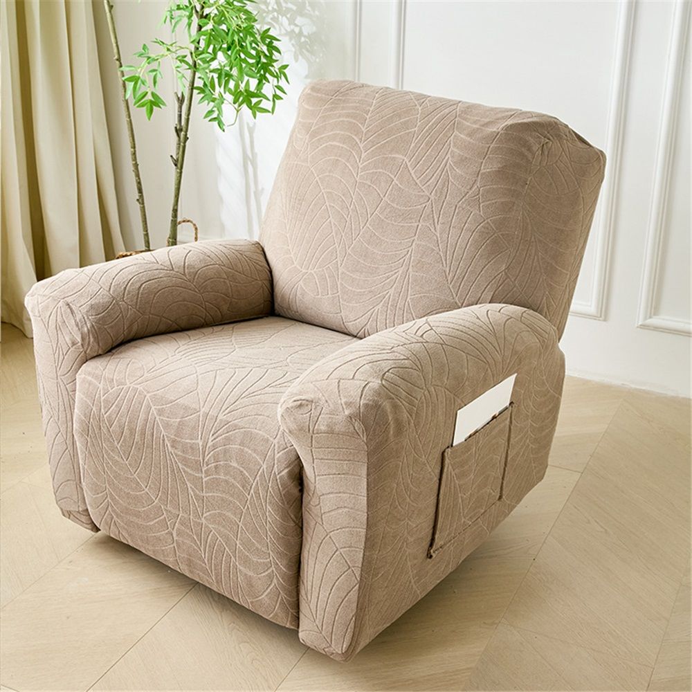Waterproof Recliner Chair Covers 4 Pieces Recliner Cover That Stay in Place, Washable Lazy Boy Recliner Slipcovers with Pockets Reclining Protector for Pet, Kids