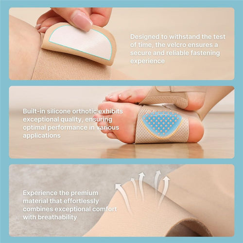 1 pair Foot Arch Support Brace - Non-Slip Wearable Foot Arch Supports for Plantar Fasciitis Relief, Foot Arch Pain Relief for Women & Men - Built-In Orthotics for Flat Feet, Fallen Arches