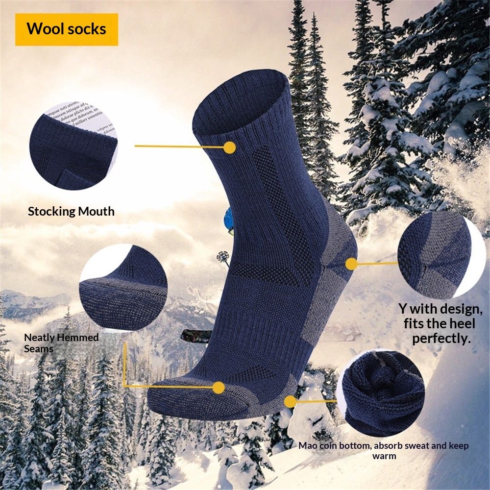 Wool Socks for Men & Women Casual Warm Winter Cozy Thermal Socks 4pairs Quarter Thin Wool Blend Running