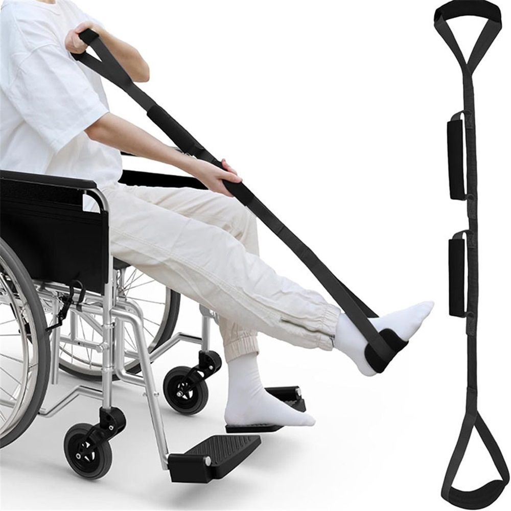 Multi-Loop Leg Lifter Strap 42 in,Rigid Hand Strap Padded Foot Loop with 3 Hand Grips Aid Device for Recovering Getting in and Out of Bed, Couch, Car and Wheelchair - for Adults,Elderly Women and Men