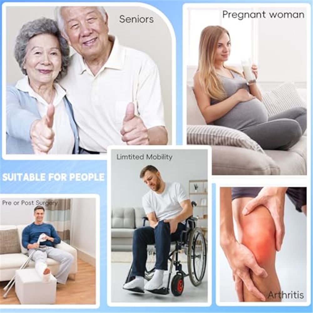 Multi-Loop Leg Lifter Strap 42 in,Rigid Hand Strap Padded Foot Loop with 3 Hand Grips Aid Device for Recovering Getting in and Out of Bed, Couch, Car and Wheelchair - for Adults,Elderly Women and Men