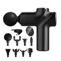 Deep Tissue Massage Gun Portable, Mini Electric Muscle Massager, Suitable for Relieving Back, Neck and Body Pain, with 8 Heads and 6 Speeds, Black13.5*14.7cm