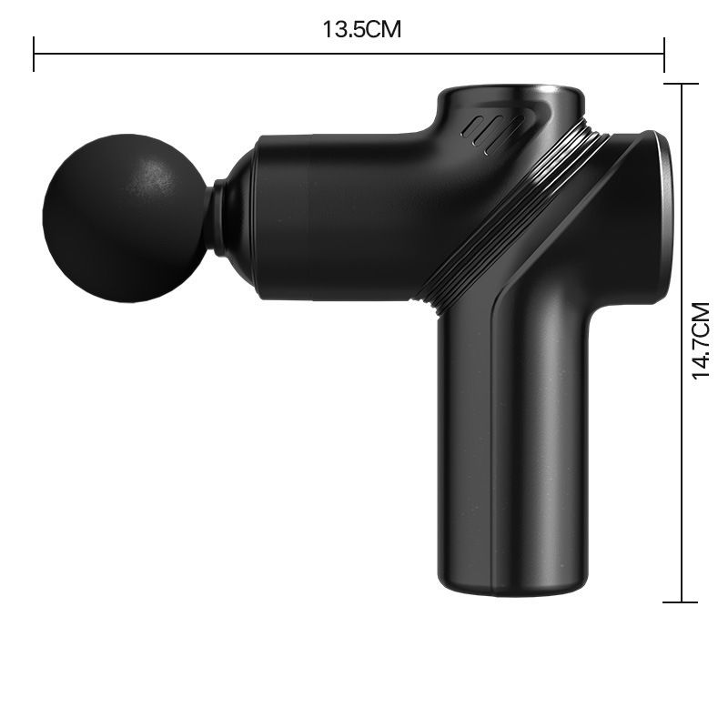 Deep Tissue Massage Gun Portable, Mini Electric Muscle Massager, Suitable for Relieving Back, Neck and Body Pain, with 8 Heads and 6 Speeds, Black13.5*14.7cm