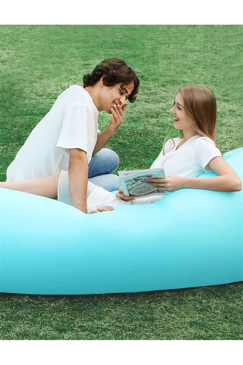 Inflatable Sun Lounger, Air Sofa, Hammock, Portable, Waterproof and Leak-Proof, Ideal for Backyard, Beach, Travel, Camping, Picnics and Music Festivals（sky blue）