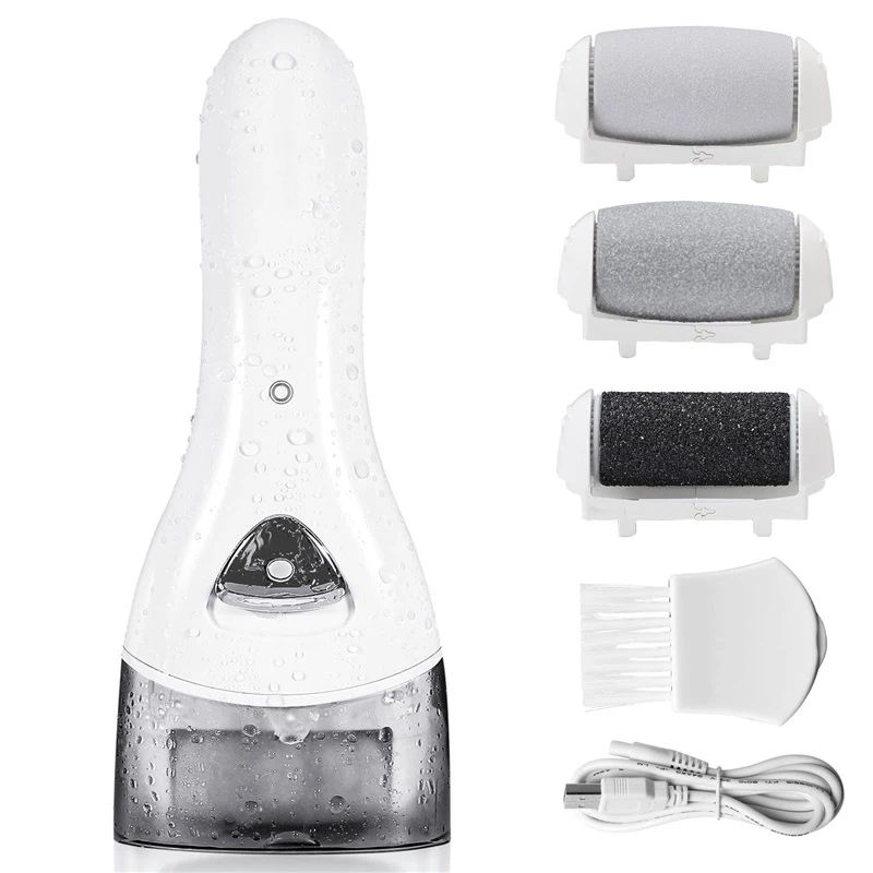 Electric Foot Callus Removers Rechargeable, Portable Electronic Foot File Pedicure Tools, Electric Callus Remover Foot Scrubber（white)（17*6.6*4cm）