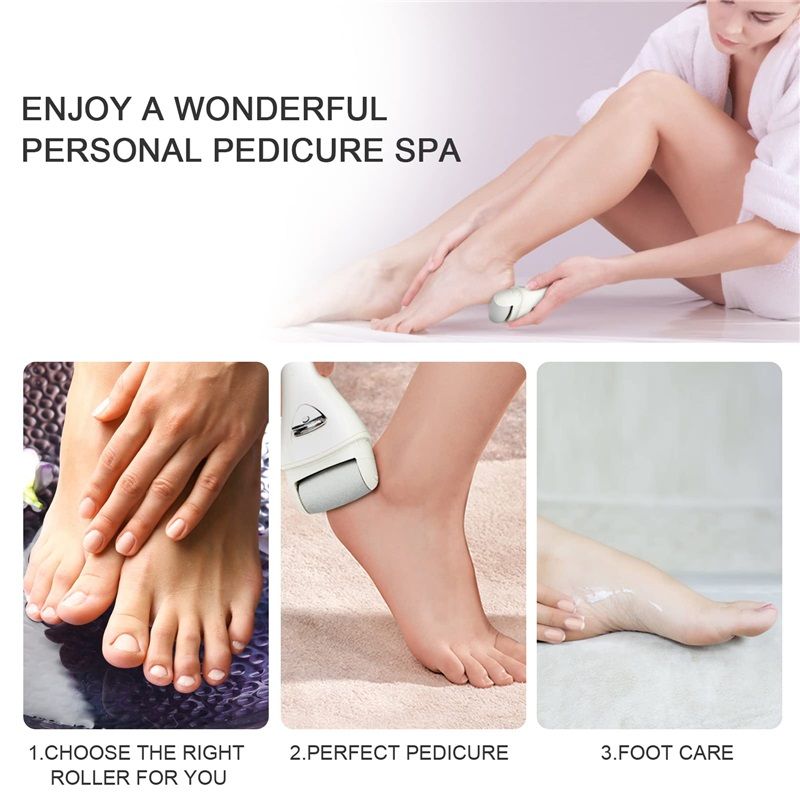 Electric Foot Callus Removers Rechargeable, Portable Electronic Foot File Pedicure Tools, Electric Callus Remover Foot Scrubber（white)（17*6.6*4cm）