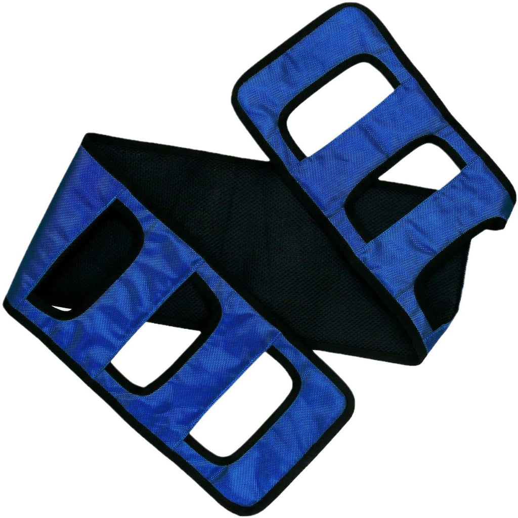 Transfer Belt Transfer Sling - Padded Gait Belt - Heavy Duty Patient Lift, Mobility Standing and Lifting Aid for Disabled, Elderly, Injured - Safely Move from Bed and Wheelchair (Blue)
