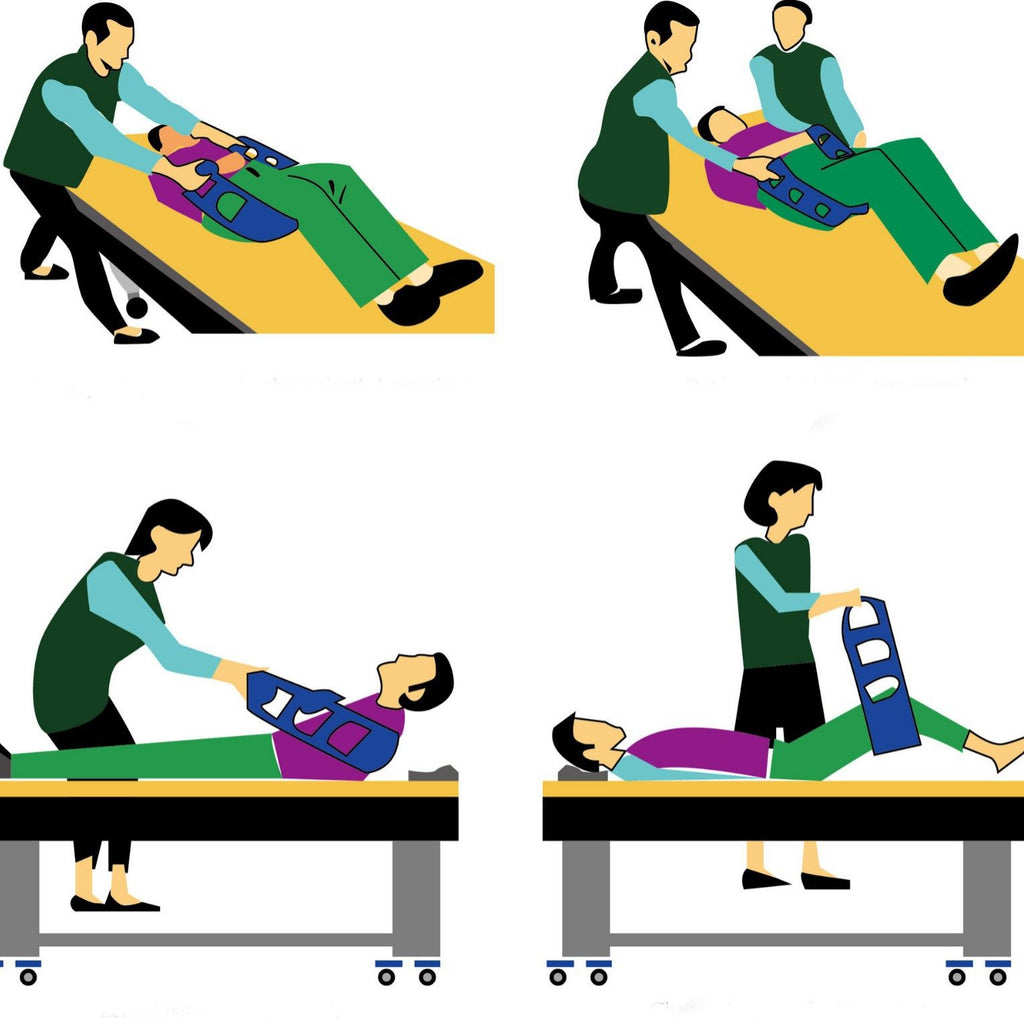 Transfer Belt Transfer Sling - Padded Gait Belt - Heavy Duty Patient Lift, Mobility Standing and Lifting Aid for Disabled, Elderly, Injured - Safely Move from Bed and Wheelchair (Blue)
