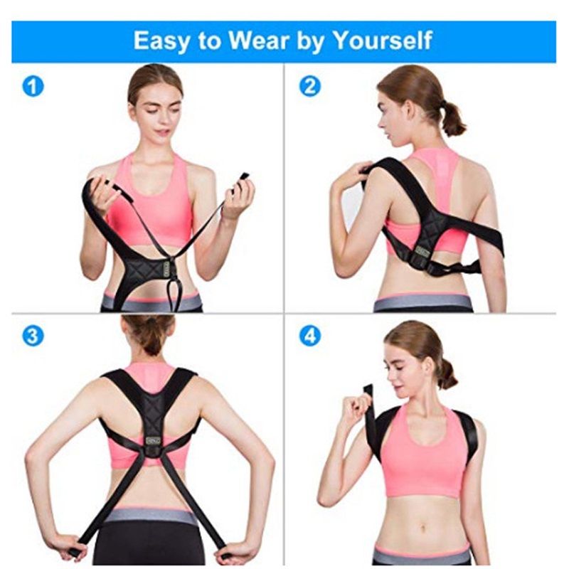 Posture Corrector for Women and Men, Invisible Mesh Breathable Back Brace, Adjustable Back Straightener, Relieves Shoulder, Neck, and Back Pain Large （L）