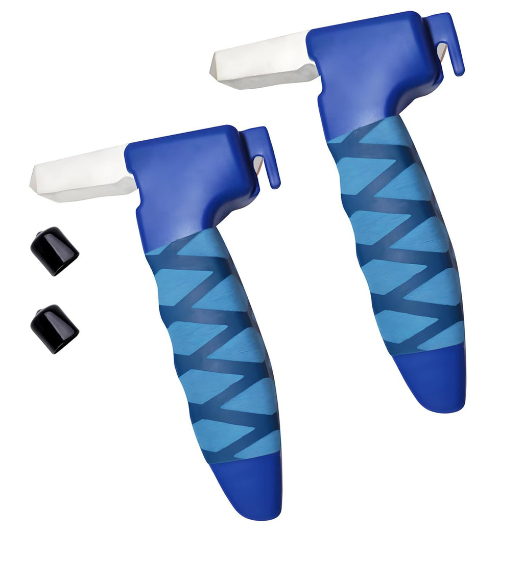 4 in 1 Car Door Handle for Elderly - Car Handle Assist with Window Breaker & Seat Belt Cutter - Portable Vehicle Support Handle   (2 Pack Blue)