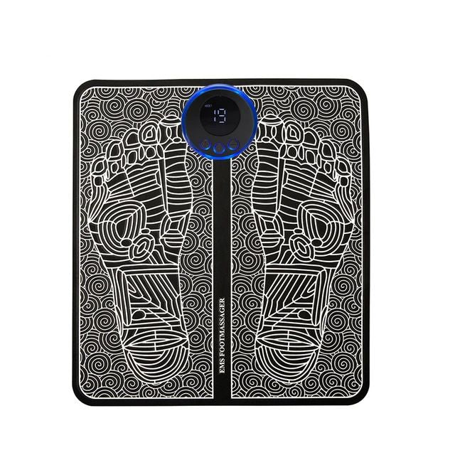 EMS Foot Massager Mat for Pain Foot Relief, EMS Foot Stimulator for Pain Relief Improve and Facilitate Muscle Performance in The Shoulder, Massager & Legs (Black)