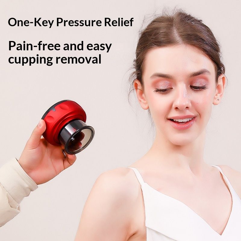 4-in-1 Smart Cupping Therapy Massager, Red Light Therapy for Targeted Pain Relief, Knots, Aches, Muscle Soreness, Circulation & Tighter Skin, Portable Cupping Kit