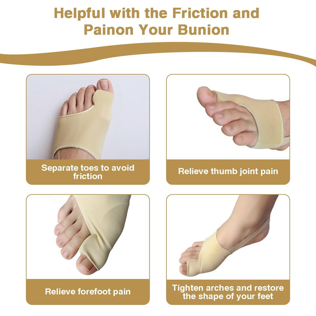 Bunion Relief Sleeves Bunion Pads Brace Cushions Toe Straightener Hallux Valgus Relief Kit Pack (small)