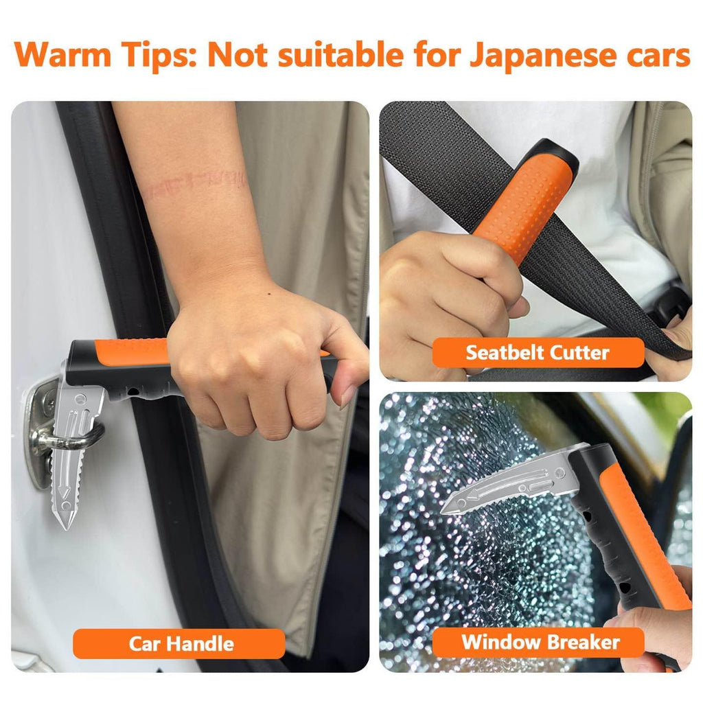 Car Door Handle for Elderly  3-in-1 Car Handle Assist, 2 Pack Auto Cane Portable Vehicle Support Handle Door Assist Bar, Anti-Slip Design (Orange-2-Pack Car Handle)