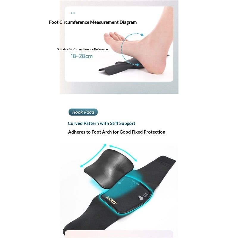 Arch Support Compression Sleeves for Flat Feet & Plantar Fasciitis Relief - Adjustable Orthotic Brace for Fallen Arches, High Arch Support, Foot Pain Relief - 1 Pair (Black, Medium)